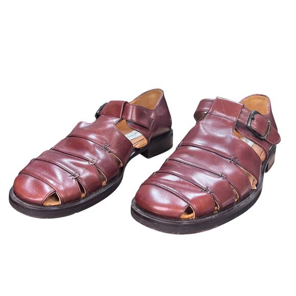 Vintage Mezlan Diablo Brown Leather Fisherman’s Sandals Size 9.5 main image 2